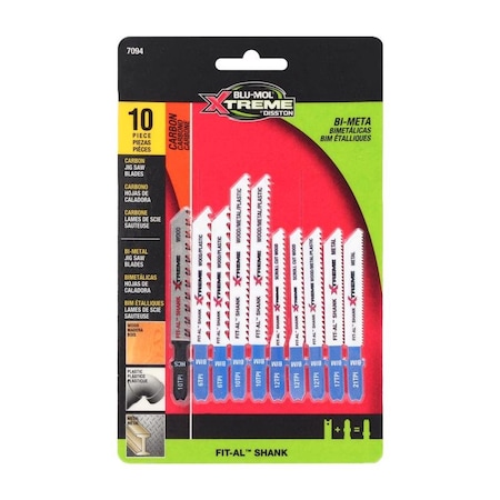Blu-Mol Xtreme Blu-Mol Xtreme Bi-Metal Universal Jig Saw Blade Set 10 pc E0217094